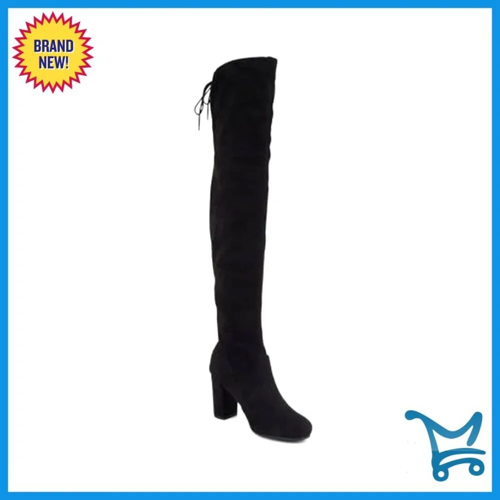 Knee High Over the Knee Boots with Drawstring Closure Block Heel